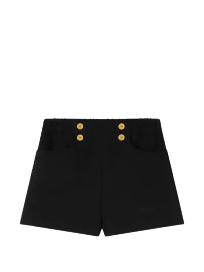 Versace Kids' Button-embellished Shorts In Black
