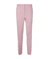 Versace Medusa Stretch Virgin Wool Ankle Trousers In Pink