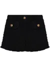 Versace Wool Blend Tweed Shorts In Black
