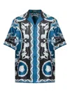 Versace Button-fastening Pattern Shirt In Blue