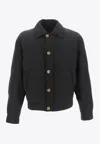 Versace Medusa Buttoned-up Jacket In Black