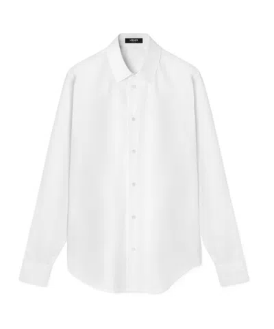 Versace Barocco Jacquard Button-up Shirt In Optical White