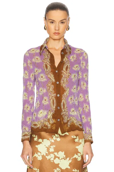 VERSACE BUTTON UP TOP
