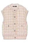 Versace Fancy Metallic Tweed Vest In Pink