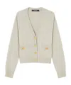 Versace Cashmere-blend Knit Boxy Cardigan In White