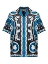 Versace Button-fastening Pattern Shirt In Blue