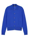 Versace Buttoned Collared Cardigan In Blue