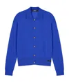 Versace Buttoned Collared Cardigan In Blue