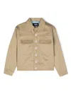 Versace Buttoned Cotton Shirt Jacket In Neutrals
