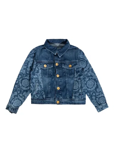 VERSACE BUTTONED FLORAL-PATTERN JACKET