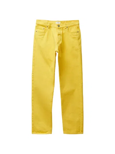 Versace Buttoned Jeans In Yellow