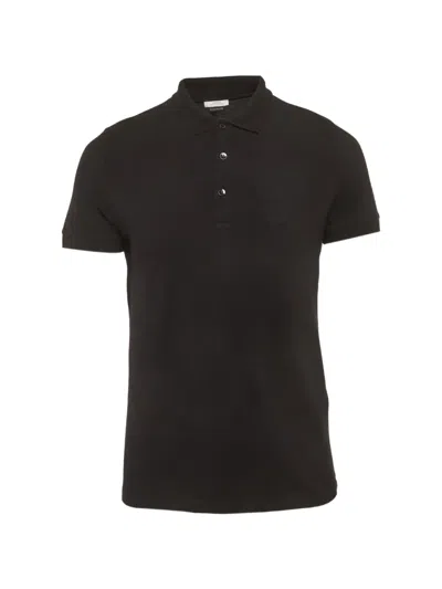 Pre-owned Versace Buttoned Polo Shirt In Black