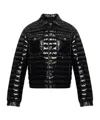Versace Buttoned Quilted Jacket In Blue