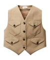 Versace Buttoned Utility Vest Top In Brown