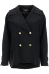 Versace Double-breasted Cocoon In Black