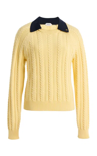 Versace Cable-knit Cotton Sweater In Multi