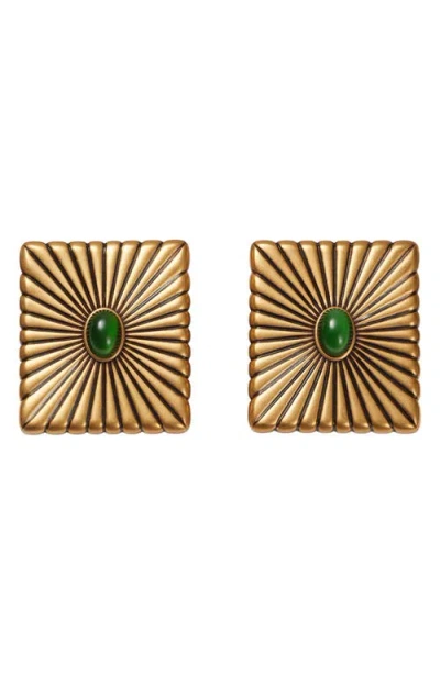 Versace Cabochon Earrings In Gold