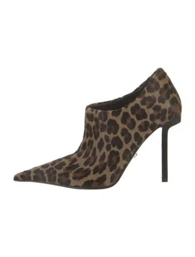 Pre-owned Versace Calf Hair Animal Print Pumps In Brown