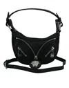 Versace Black Calf Leather Hobo Mini Shoulder Bag In Black