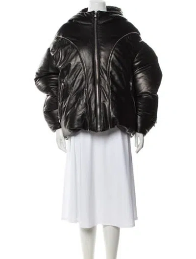 Pre-owned Versace Calf Leather Jacket W/ Tags In Black