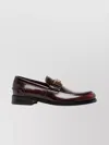 VERSACE CALF LEATHER LOAFERS WITH METAL HARDWARE DETAIL