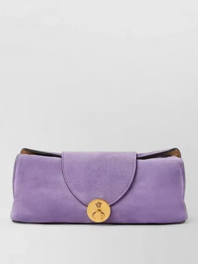 Versace Calf Leather Shoulder Bag Chain Strap In Pink