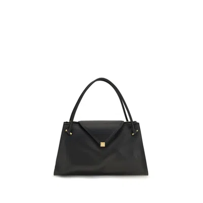 Versace Severine Large Leather Shoulder Bag In Blue