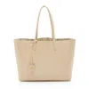 Versace Calfskin Virtus Shopping Tote In Neutral