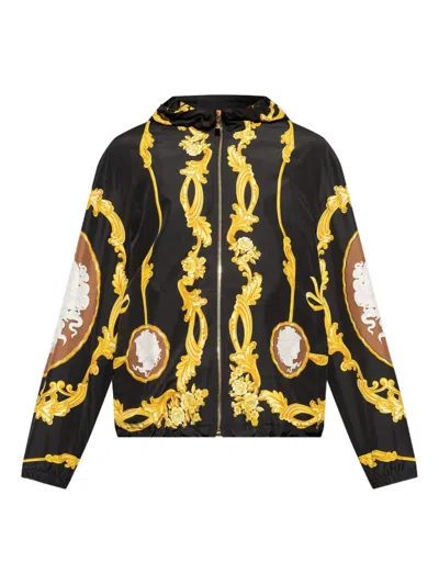 Versace Cameo Hooded Jacket In Multi