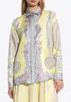 Versace Cameo Long-sleeved Silk Shirt