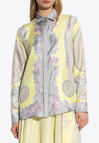 VERSACE CAMEO LONG-SLEEVED SILK SHIRT