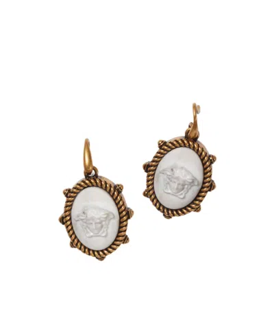 Versace Cameo Medusa Drop Earrings In Multi