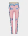 Versace Cameo Medusa-print Lycra Leggings In Pastel Pinklight