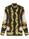 Versace Printed Silk Shirt In Black