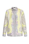 Versace Cameo Long-sleeved Silk Shirt In Nude