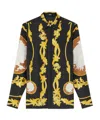 Versace Printed Silk Shirt In Black