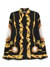 Versace Cameo Silk Long-sleeved Shirt In Schwarz