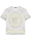 Versace Multicolor Logo Crewneck T-shirt In Grey