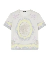 Versace Multicolor Logo Crewneck T-shirt In White