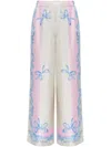 Versace Silk Twill Pajama-style Trousers With Medusa Cameo Print