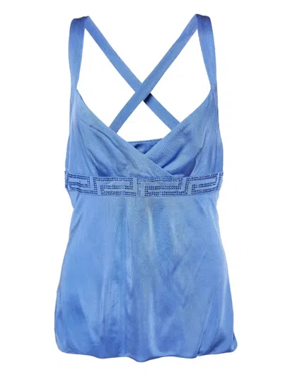 Pre-owned Versace Cami Cross-back Embellished Top