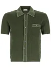 Versace Knit Shirt Chest Pocket Contrast Stitching In Green