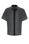 Versace Pattern-printed Short-sleeved Shirt In Black