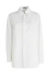 Versace Cotton Shirt With Pointed Collar And Jewel Button In 1w000