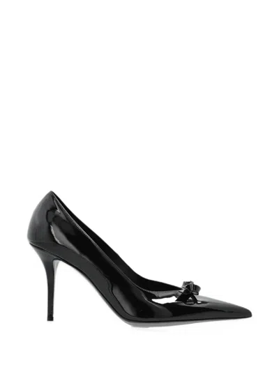 Versace Camille Patent Leather Pumps 85 Mm In Black