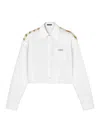 Versace Medusa Chain Cropped Shirt In Beige