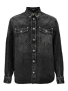 Versace Button-up Denim Jacket In Grey