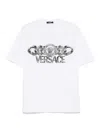 Versace White T-shirt With Medusa Head Logo Print On The Front In White