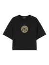 Versace Cropped "medusa" T-shirt In Black