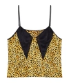 Versace Cheetah Allover Silk Slip Camisole In Yellow